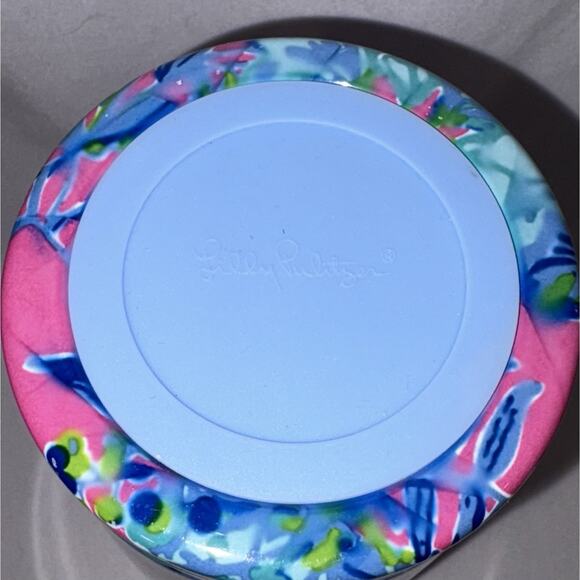 Lilly Pulitzer Pink Green Floral Ceramic Tumbler Gold Lid Coffee Travel Mug Cup - Picture 6 of 6